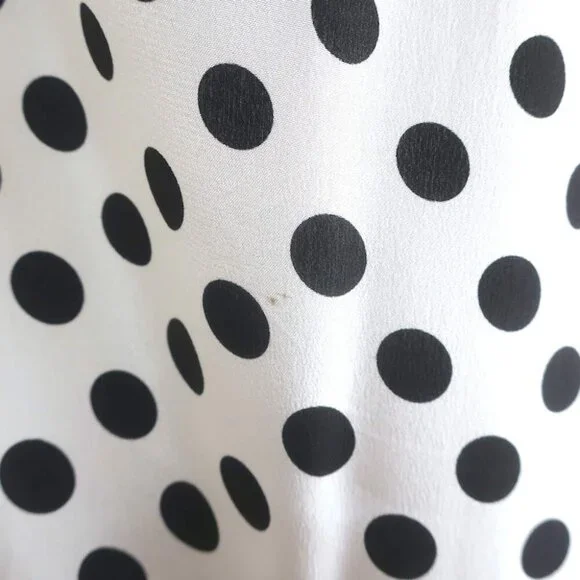 Zimmermann Polka Dot Belted Midi Dress White/Black Silk Crepe Size 1 - Picture 3 of 7